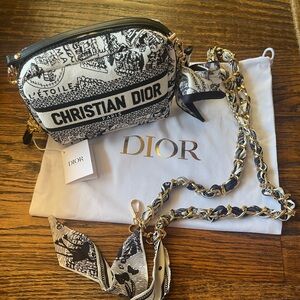 Christian Dior Embroidered Crossbody Bag with two different Straps